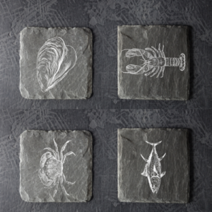 dessous de verre en ardoise - gravure personnalisée